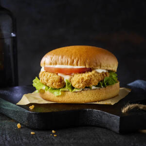Chicken strips burger